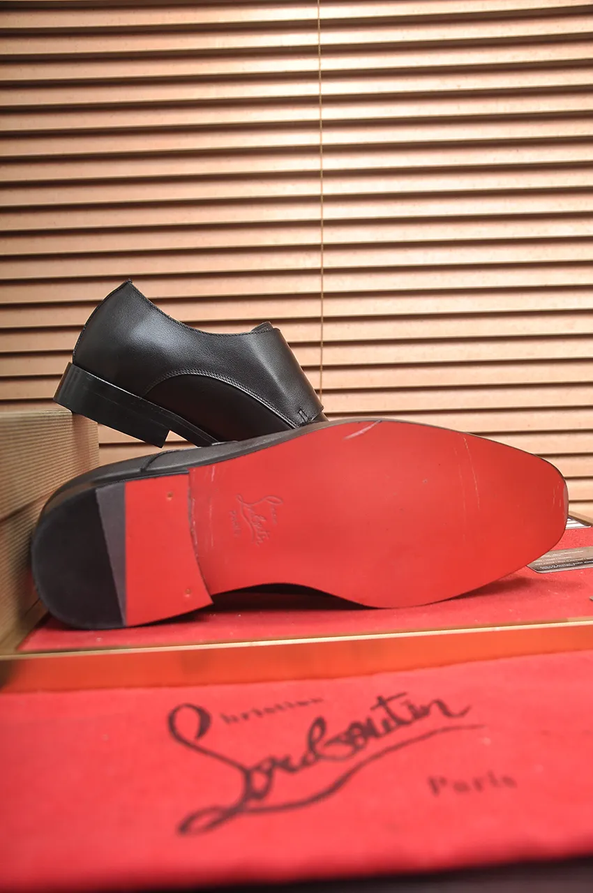 Men's shoes 💰620💶 [Chrstian Loubotin] Red-soled shoes 💋Original mold opening, the highest version on the market, purely handmade ➕Imported cowhide uppers, first-layer water-dyed cowhide lining! Original EU high-gloss outsole. 38 to 45 (45 customized)